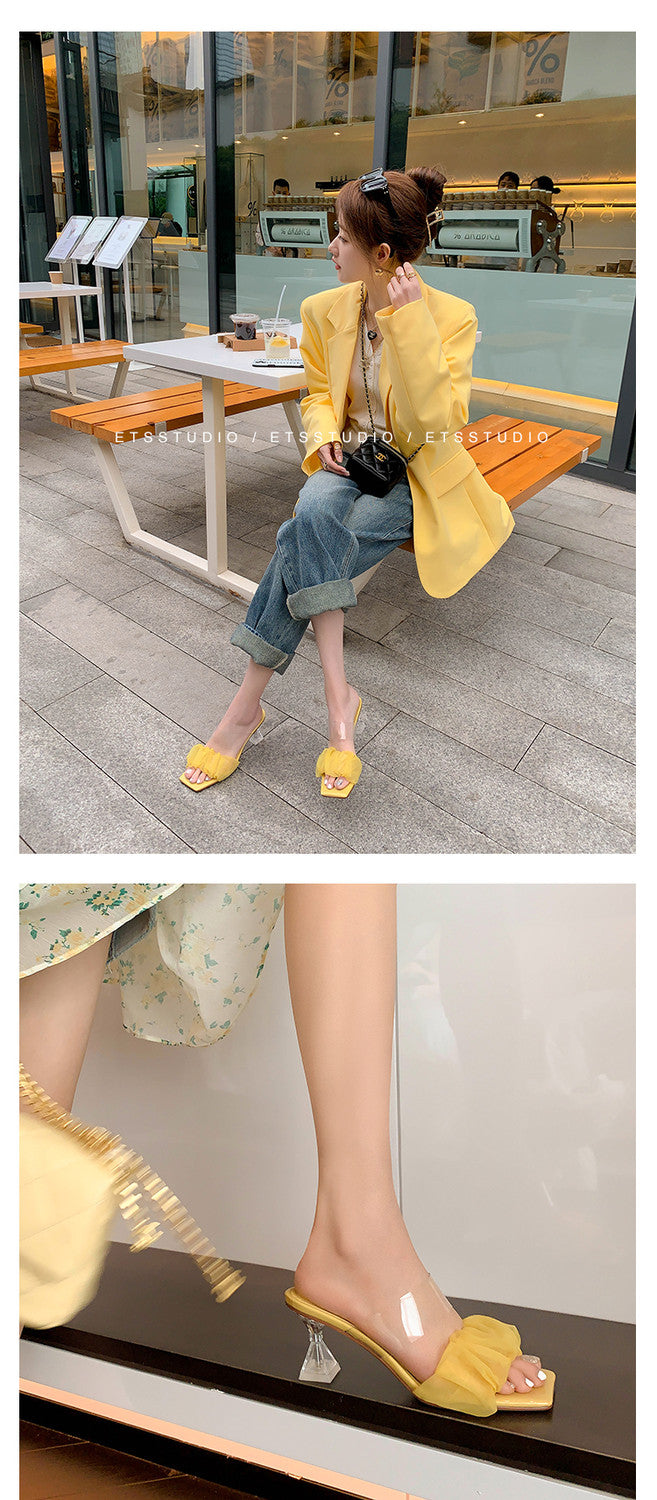 Karin Luna In Stock Spot Goods The feeling of summer Breathable Organza Elegant Slippers