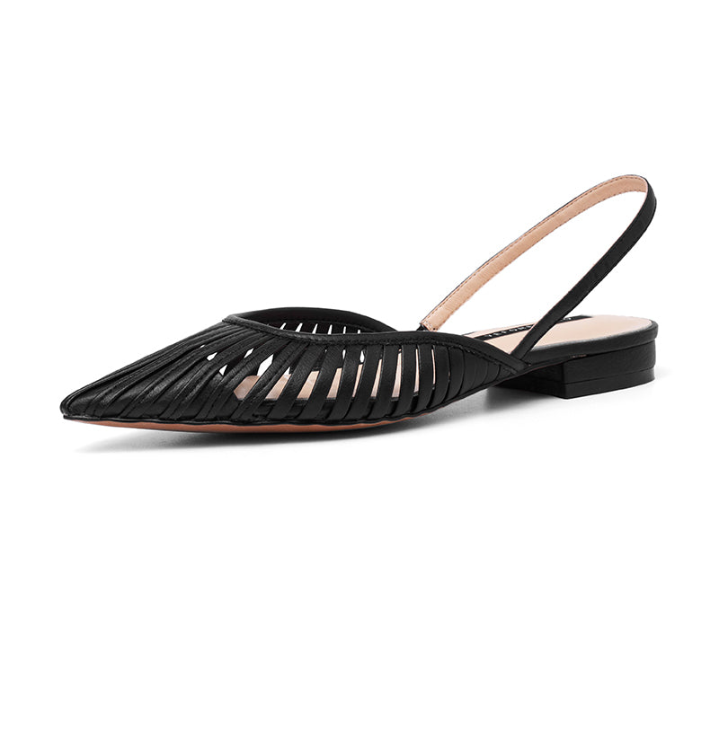 Karin Luna Bestseller Spot Goods French Retro Style Thin Strap Flat Heel Closed Toe Slippers