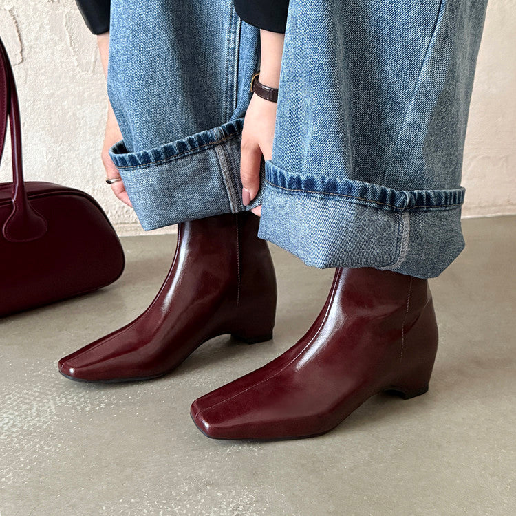 Karin Luna Basic Versatile  Square toe Hot-selling Short Boots
