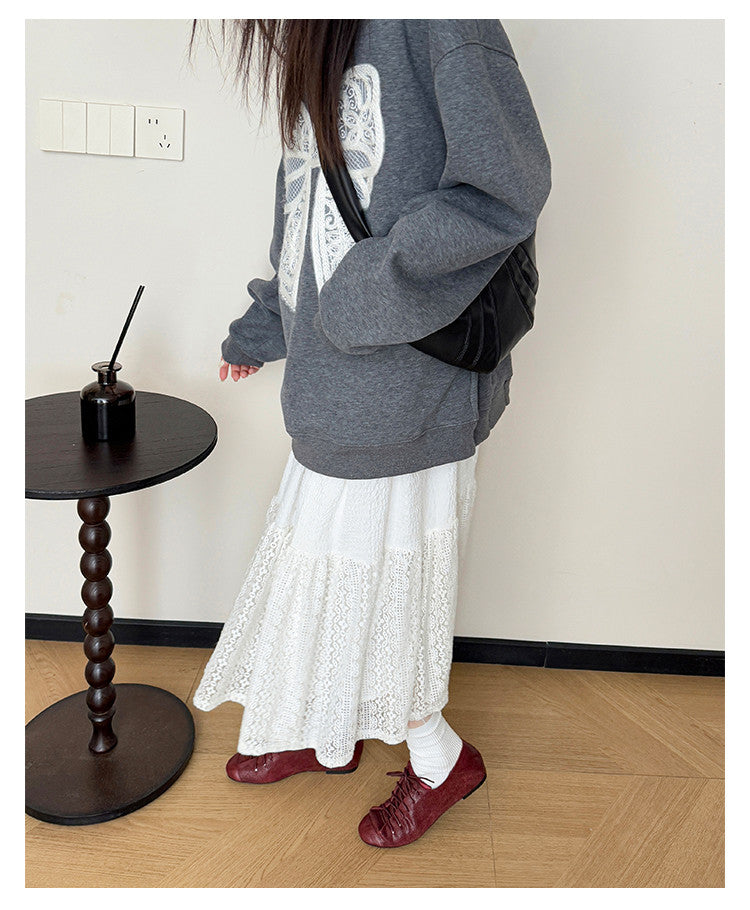 Karin Luna In Stock In Stock   Xiaohongshu Hot-Selling Lace-Up Round-Toe Deep Mouth Single Shoes