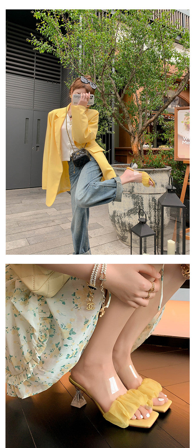 Karin Luna In Stock Spot Goods The feeling of summer Breathable Organza Elegant Slippers