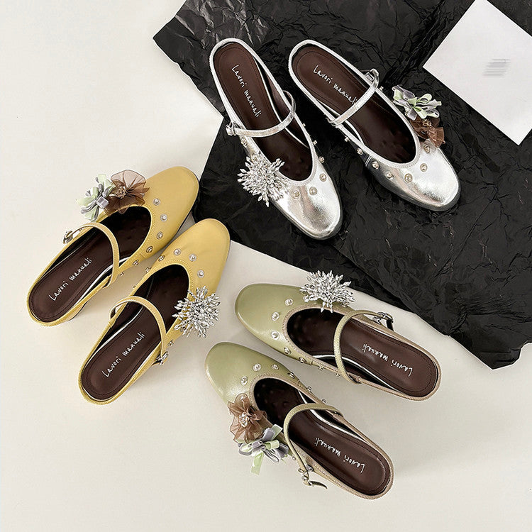 Karin Luna In Stock Spot Goods  Full-grain leather inside and out  Ultra Exquisite Round Toe Hidden Heel Closed-Toe Slippers