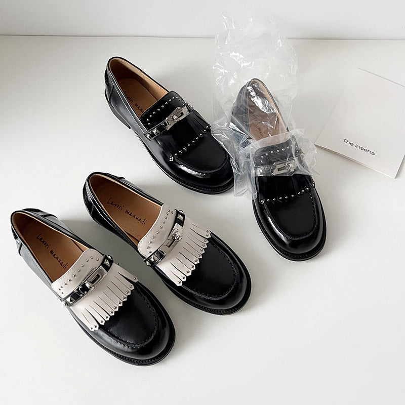 Karin Luna Casual Shoes Series~ Spot Goods Spot Goods Hot-selling Tassel Element Small Gold Buckle Single Shoes
