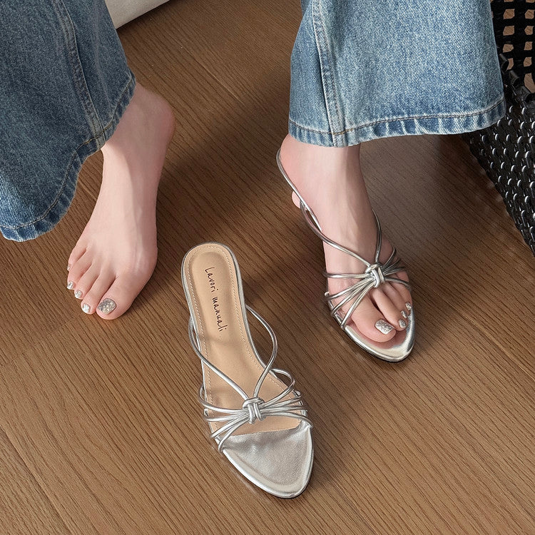 Karin Luna In Stock In Stock  In Stock Round Toe Cross Hollow Round Toe Stiletto Slippers