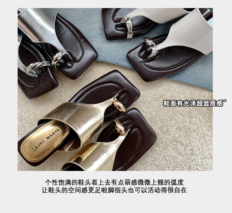 Karin Luna In Stock  Spot Goods   Casual Style Square Toe Slip-On Super Comfortable Slippers
