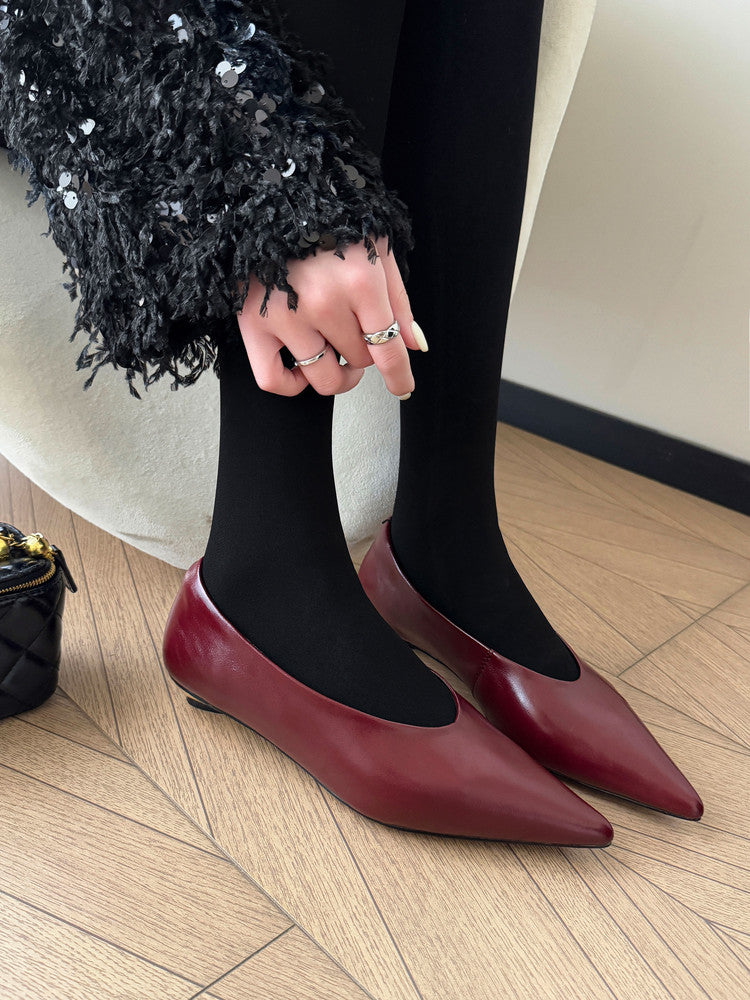 Karin Luna In Stock Spot Goods Classic three-color pointed toe metal heel shoes