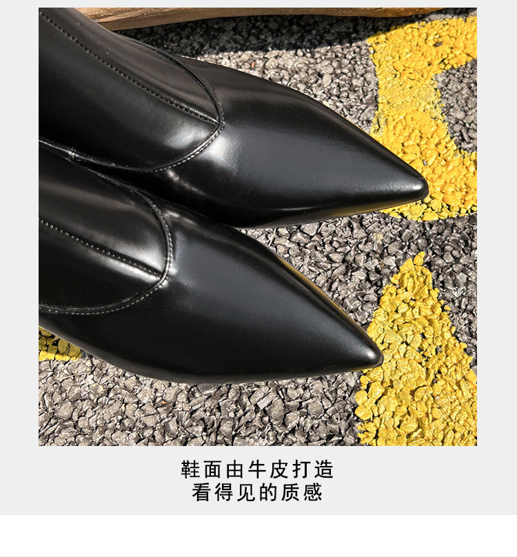 Karin Luna In Stock  Spot Goods Elegant kitten heel pointed toe trendy ankle boots