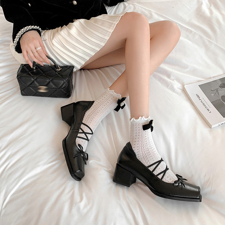 Karin Luna Hot Item Hot Item Xiaohongshu Hot Item  Comes with Bowknot Mary Jane Flats