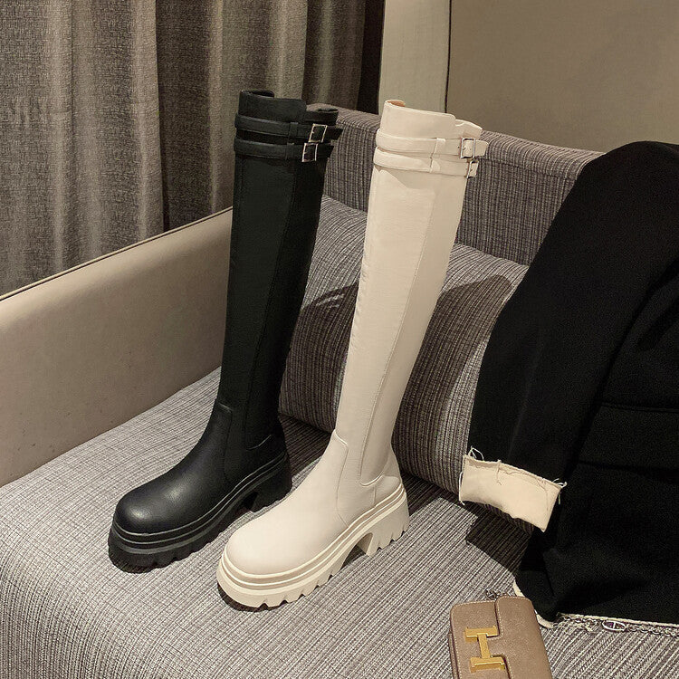 Karin Luna In Stock is the Way to Go！ Basic Thick-Soled Over-the-Knee Boots Super Soft Sheepskin Classic