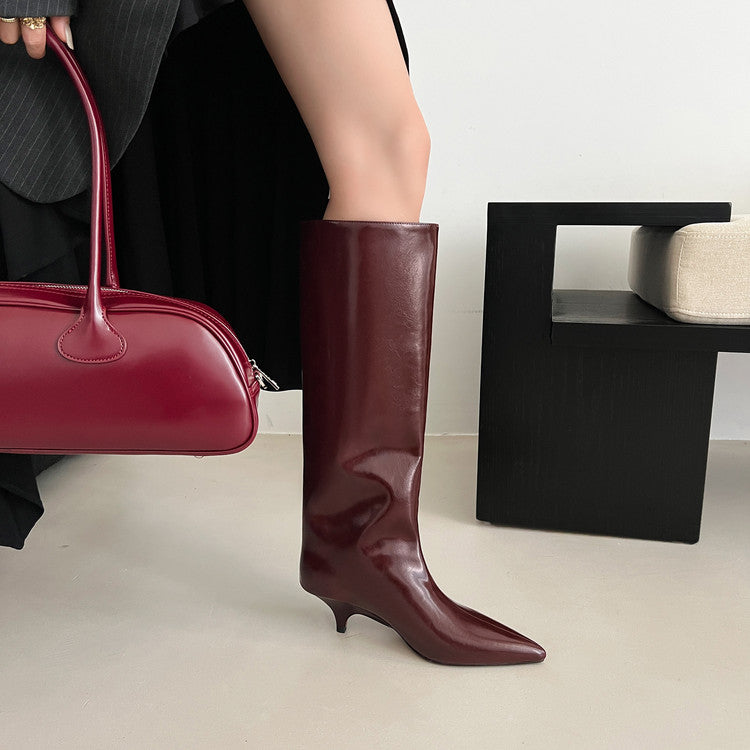Karin Luna In Stock In Stock    Stunning Elegant Style Kitten Heel Straight Long Boots