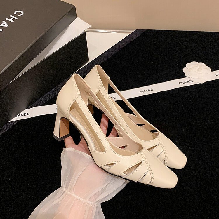Karin Luna Hot-Selling Retro Big Item Big Goods Available for sale all seasons French-style Hollow Out Single Shoes Full leather inside and out