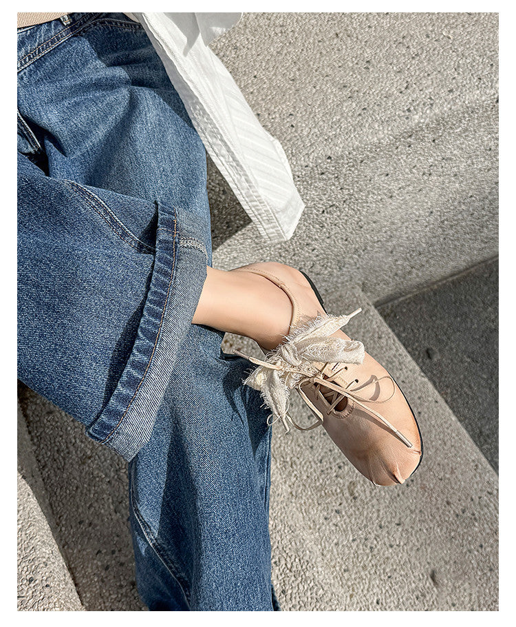 Karin Luna In Stock In Stock  Xiaohongshu Hot Sale Full Leather Round Toe Deep Mouth Single Shoes