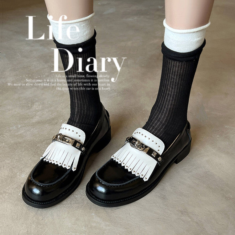 Karin Luna Casual Shoes Series~ Spot Goods Spot Goods Hot-selling Tassel Element Small Gold Buckle Single Shoes