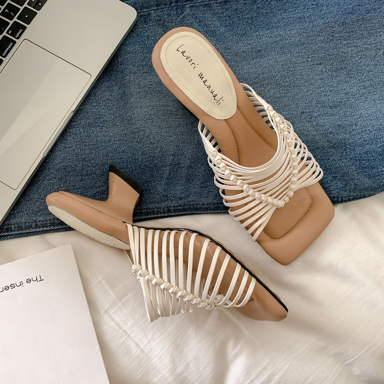 Karin Luna Bestseller Woven Vacation Style Series~ Elegant High Heel Slippers