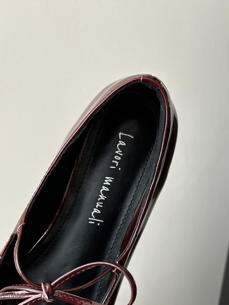 Karin Luna In Stock Spot Goods  Hot-selling Element Bowknot Square Toe Pointed Toe Single Shoes