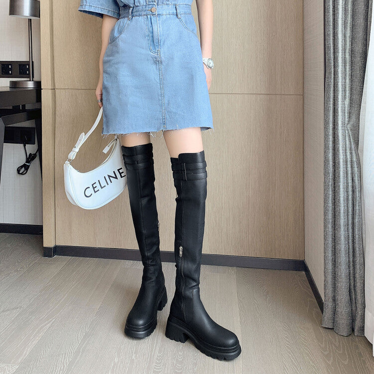 Karin Luna In Stock is the Way to Go！ Basic Thick-Soled Over-the-Knee Boots Super Soft Sheepskin Classic