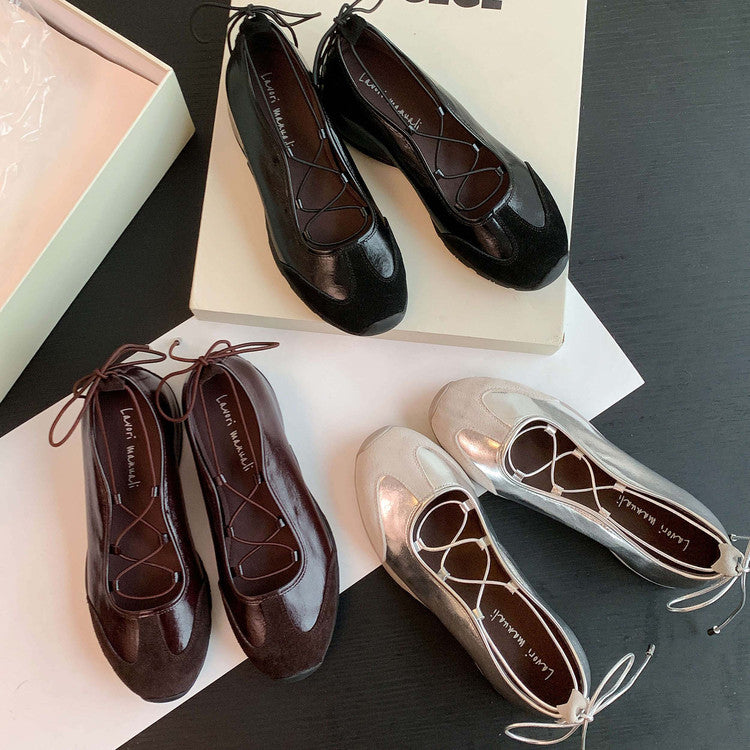 Karin Luna Basic Versatile British Style Casual Lace-up Flats
