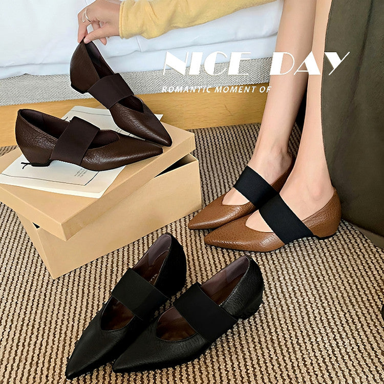 Karin Luna  Popular Pointed Toe Hidden Heel Strap Single Shoes