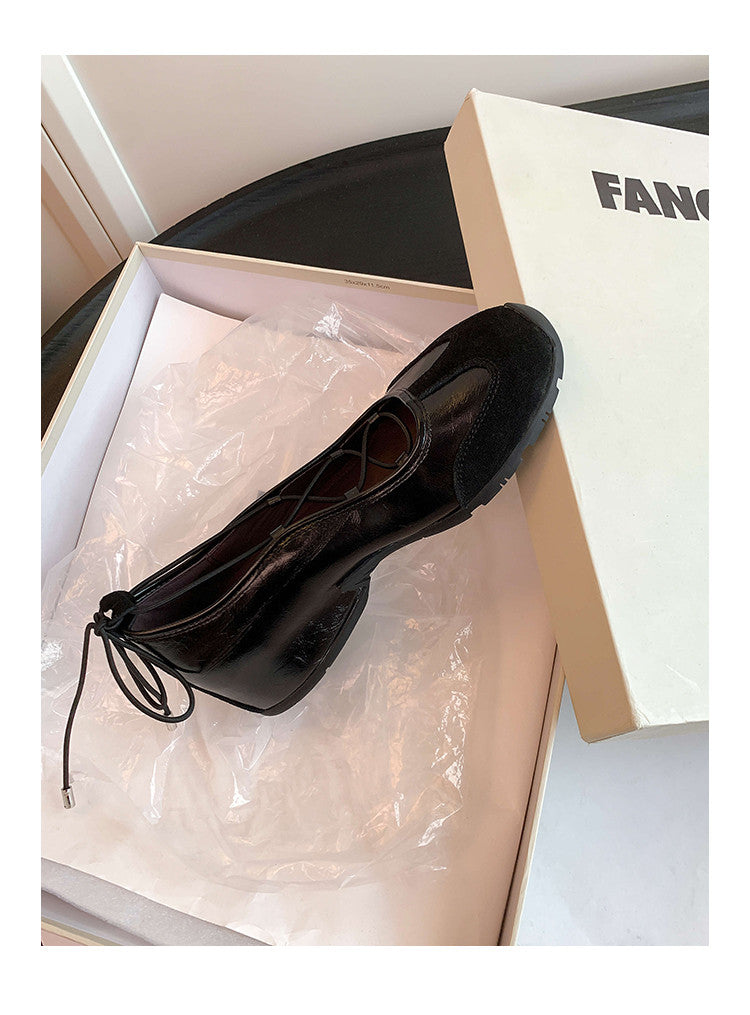 Karin Luna Basic Versatile British Style Casual Lace-up Flats