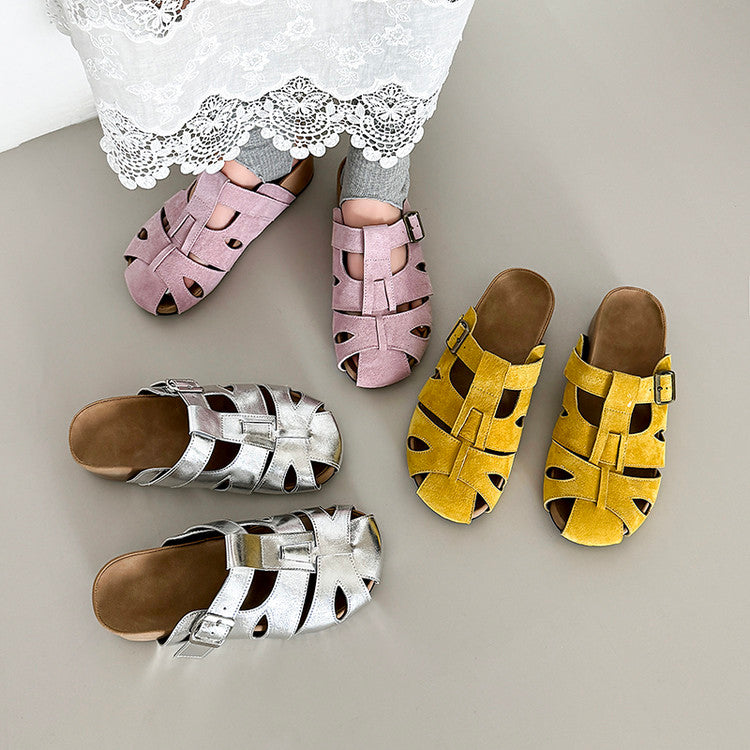 Karin Luna Full Layer Inside and Out~Basic Versatile Perforated Round Toe Birkenstock Slippers
