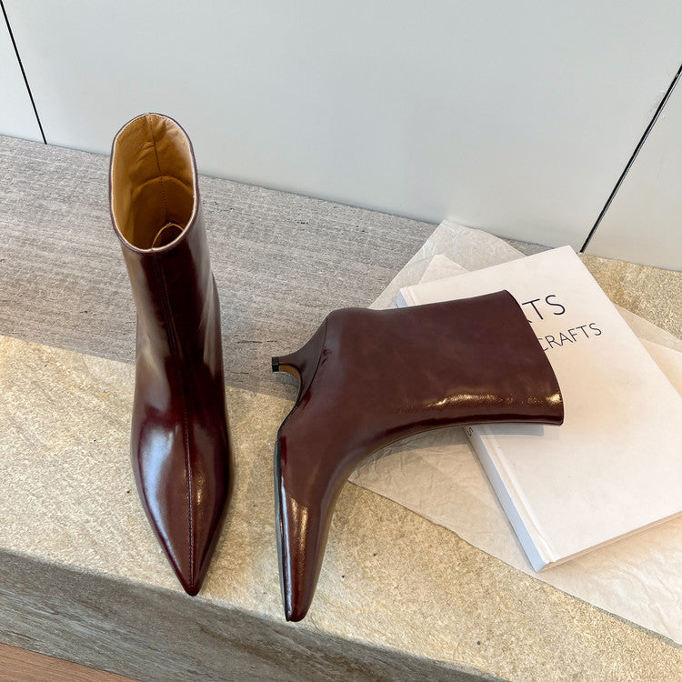 Karin Luna In Stock Spot Goods Minimalist Tube Kitten Heel Short Boots