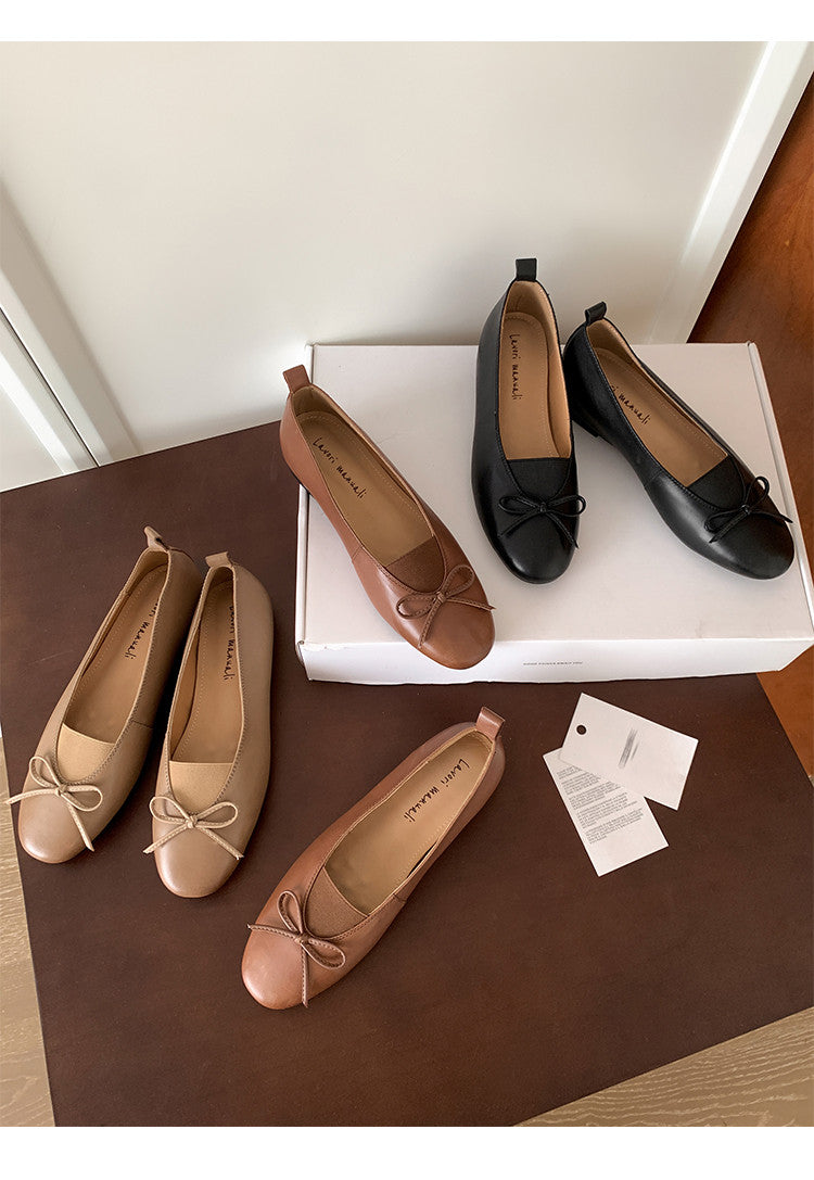 Karin Luna Full Layer Inside and Out~Basic Versatile Bow Hidden Heel Shoes
