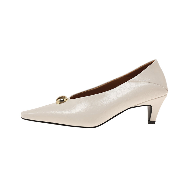 Karin Luna In Stock In Stock ~Basic Versatile French Style Small Square Toe Shallow Mouth Single Shoes