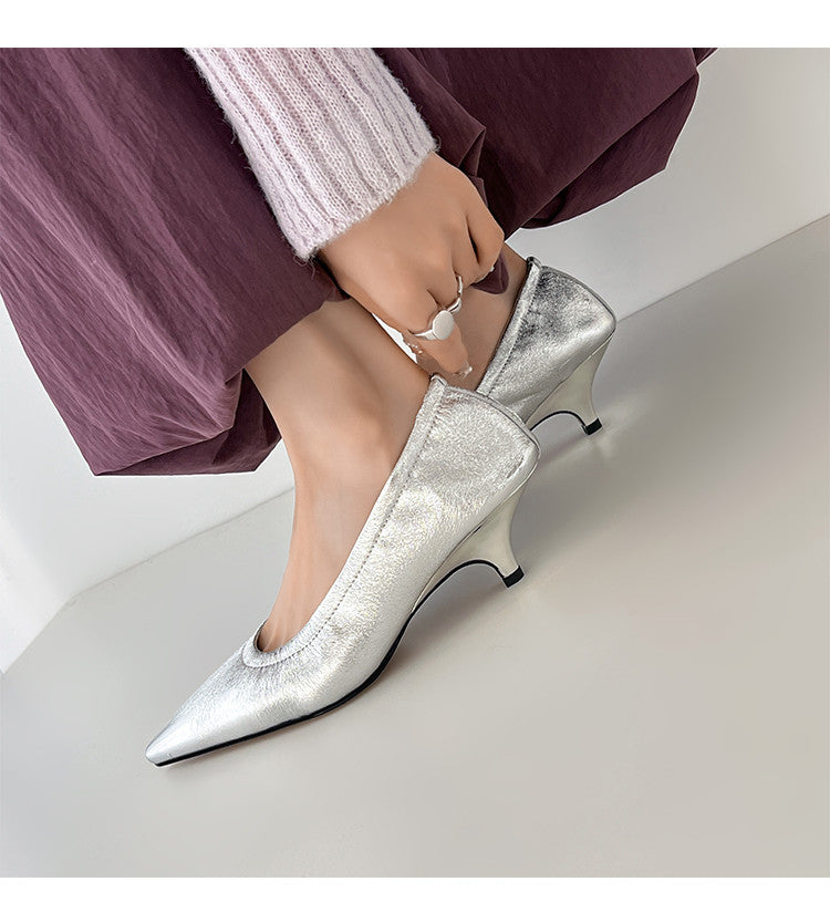 Karin Luna In Stock Spot Goods    Vintage Classic Style Shallow Mouth Single Shoes