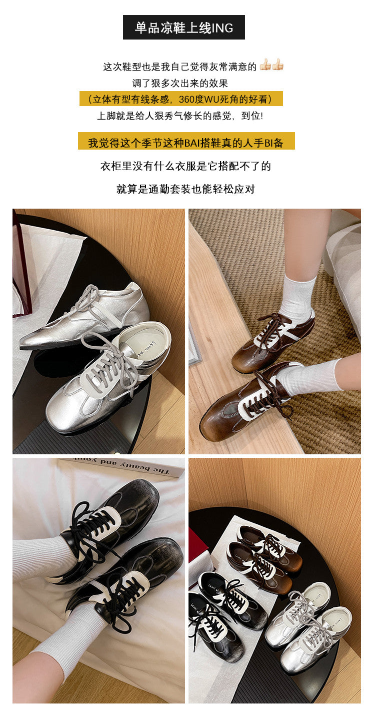 Karin Luna Casual Shoes Series~ Spot Goods Spot Goods Hot-selling Lace-up Hidden Heel Deep Mouth Single Shoes