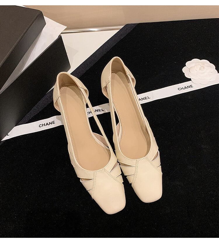 Karin Luna Hot-Selling Retro Big Item Big Goods Available for sale all seasons French-style Hollow Out Single Shoes Full leather inside and out