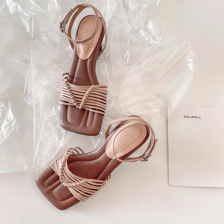 Karin Luna Data Hot Item  Comes with data plan included Hand-woven Square Toe Sofa Insoles Irregular Heel Sandals