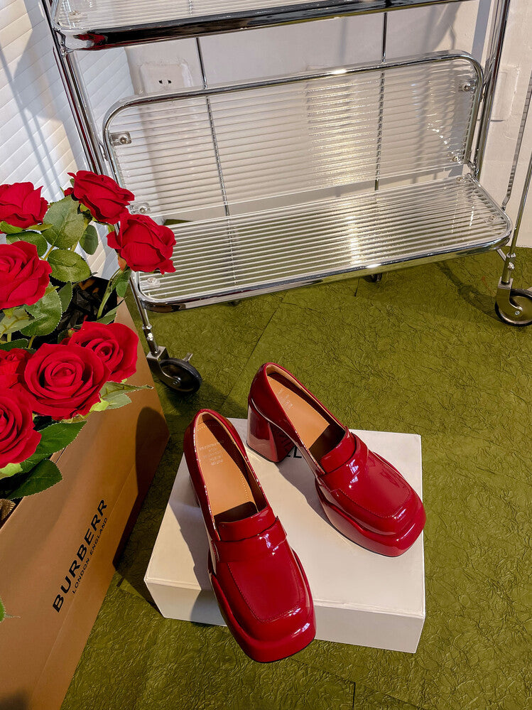 Karin Luna ck Popular Hot Girl Red high heels Full leather inside and out Cow Patent Leather Super High Heel