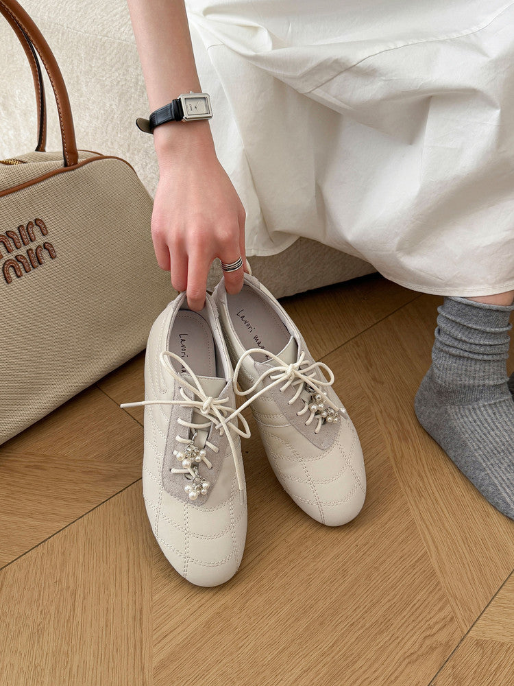 Karin Luna Casual Shoes Series~  In stock Xiaohongshu Hot-Selling Lace-Up Thick-Soled Deep Mouth Single Shoes