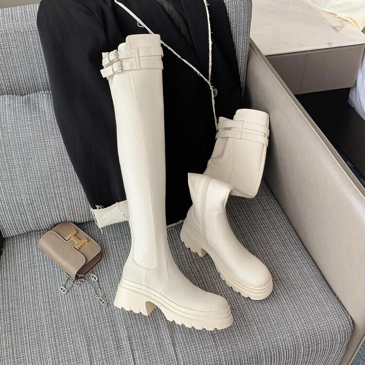 Karin Luna In Stock is the Way to Go！ Basic Thick-Soled Over-the-Knee Boots Super Soft Sheepskin Classic