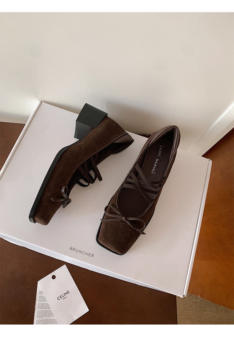 Karin Luna Hot Item Hot Item Xiaohongshu Hot Item  Comes with Bowknot Mary Jane Flats