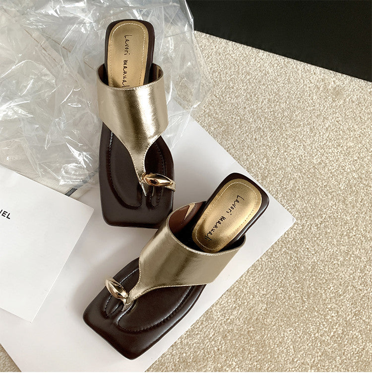 Karin Luna In Stock  Spot Goods   Casual Style Square Toe Slip-On Super Comfortable Slippers