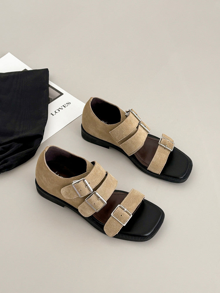 Karin Luna In Stock Spot Goods   Casual Belt Buckle Thick-soled Versatile Sandals