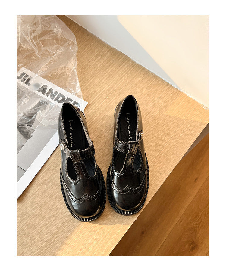 Karin Luna In Stock Spot Goods  Color Matching t Round Toe British Style Single Shoes