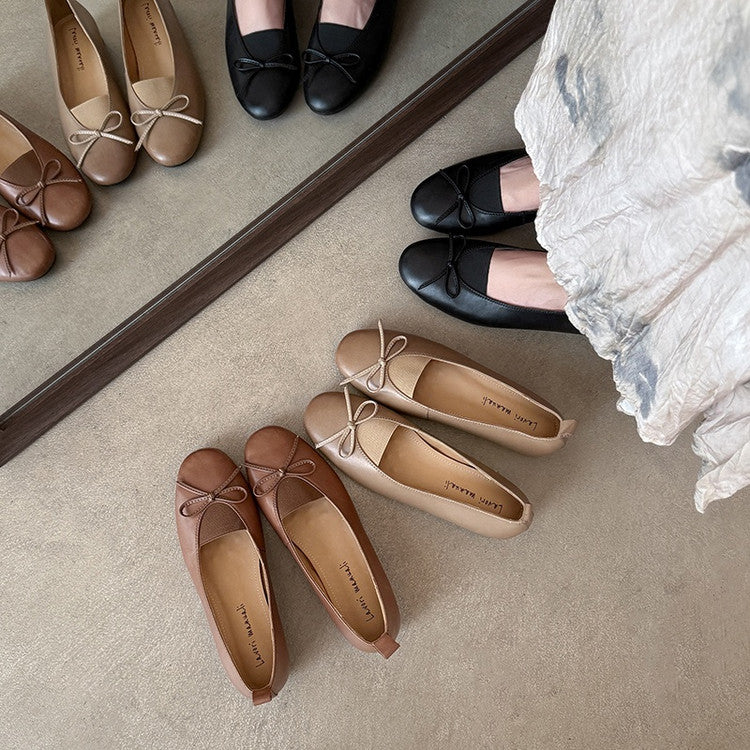 Karin Luna Full Layer Inside and Out~Basic Versatile Bow Hidden Heel Shoes
