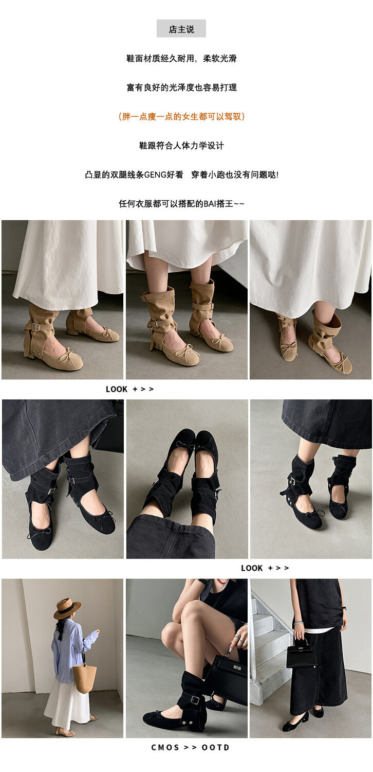 Karin Luna In Stock  Summer  Popular  Detachable Two-Way Vintage Mary Jane Plus Tube Long Boots