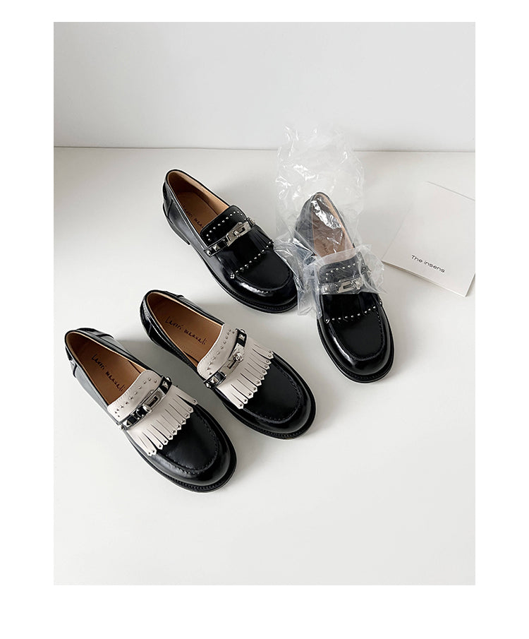 Karin Luna Casual Shoes Series~ Spot Goods Spot Goods Hot-selling Tassel Element Small Gold Buckle Single Shoes