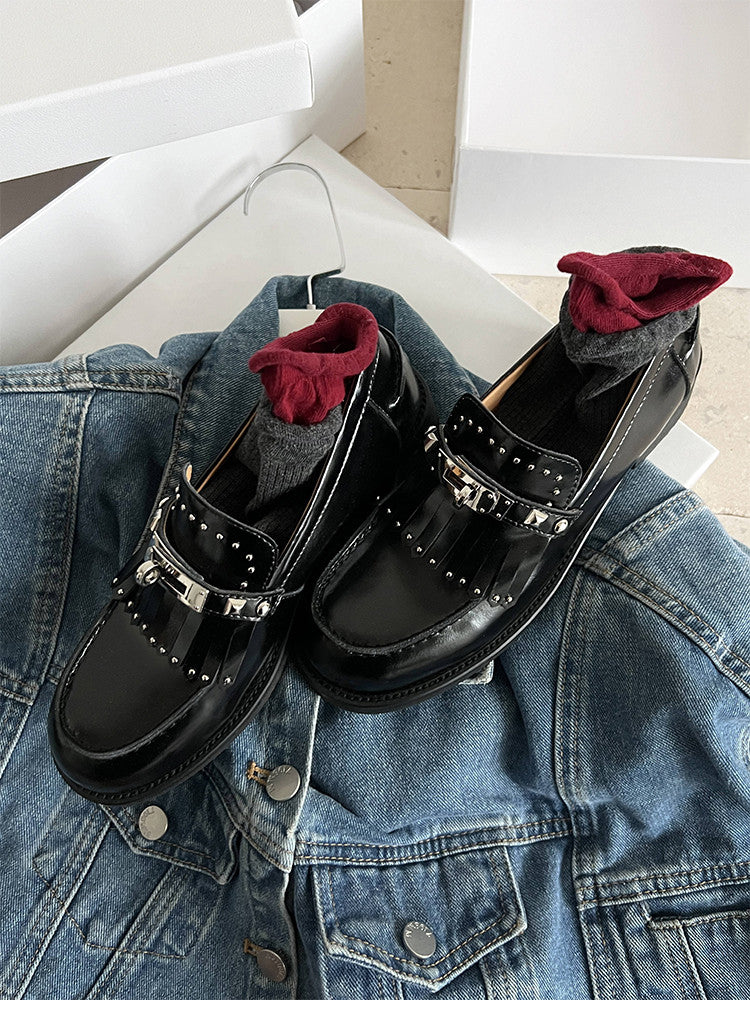 Karin Luna Casual Shoes Series~ Spot Goods Spot Goods Hot-selling Tassel Element Small Gold Buckle Single Shoes