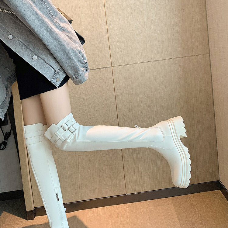 Karin Luna In Stock is the Way to Go！ Basic Thick-Soled Over-the-Knee Boots Super Soft Sheepskin Classic
