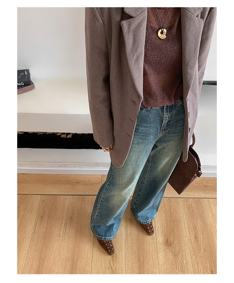 Karin Luna In Stock Spot Goods    Old Money Style Square Toe Suede Flats