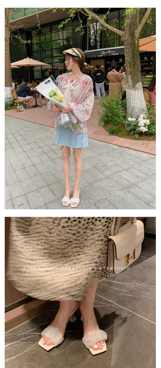 Karin Luna In Stock Spot Goods The feeling of summer Breathable Organza Elegant Slippers