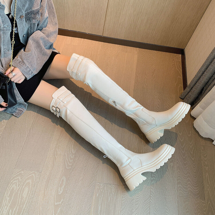 Karin Luna In Stock is the Way to Go！ Basic Thick-Soled Over-the-Knee Boots Super Soft Sheepskin Classic
