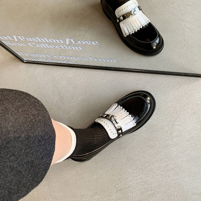 Karin Luna Casual Shoes Series~ Spot Goods Spot Goods Hot-selling Tassel Element Small Gold Buckle Single Shoes