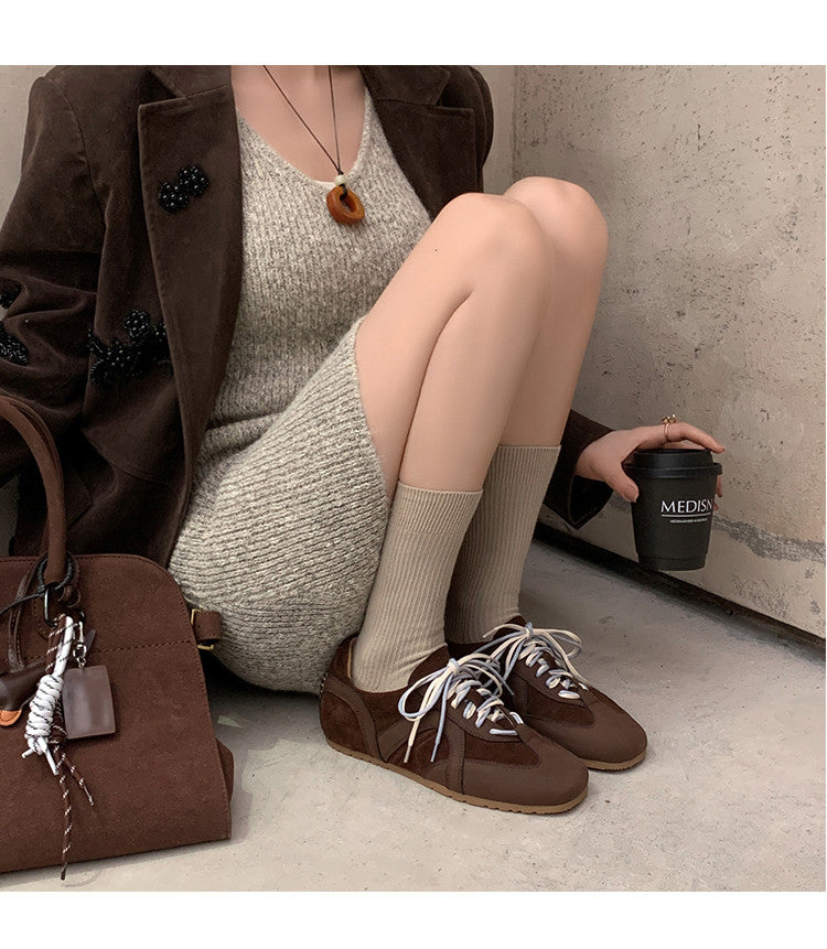Karin Luna In Stock Spot Goods Casual Style Suede Lace-Up Height-Increasing Popular Single Shoes
