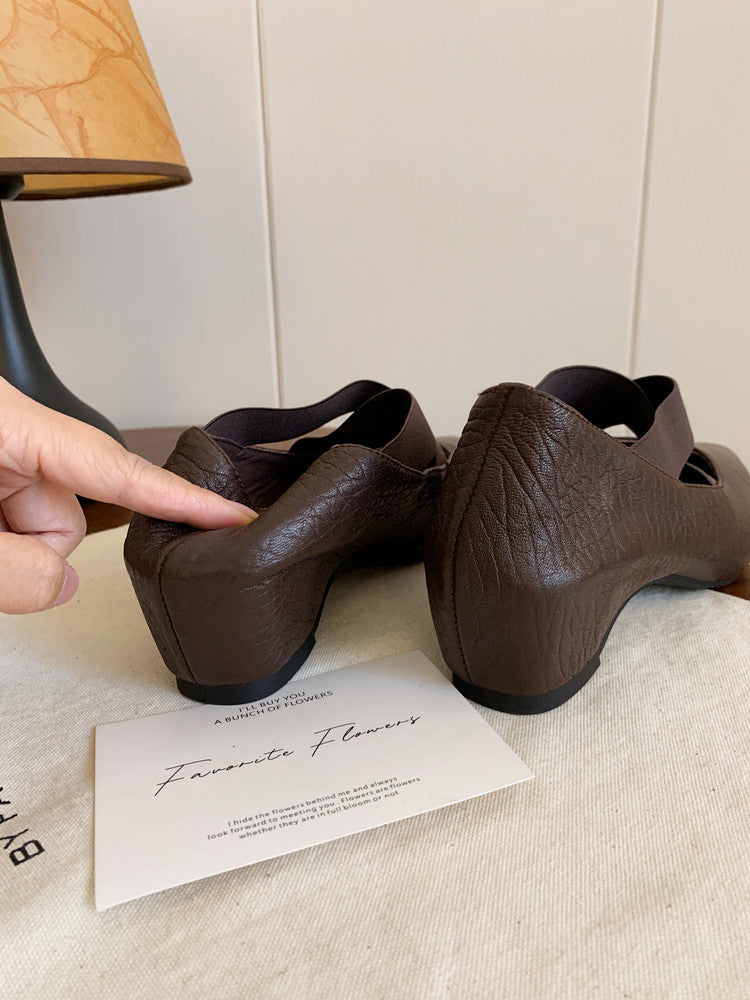 Karin Luna In Stock  Spot Goods  a Large Number of Spot Goods Pointed Toe Cross Strap Hidden Wedge Shoes
