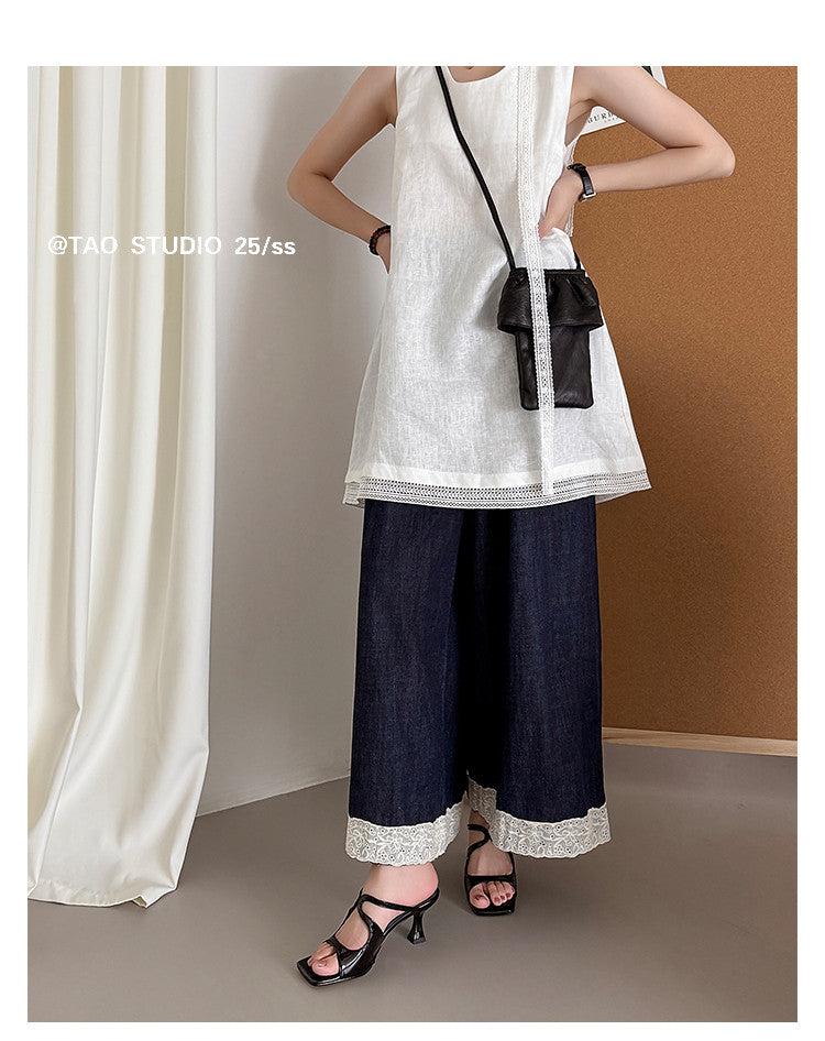 Karin Luna French Retro Square Toe Wrap Strap Open-Toe Slippers